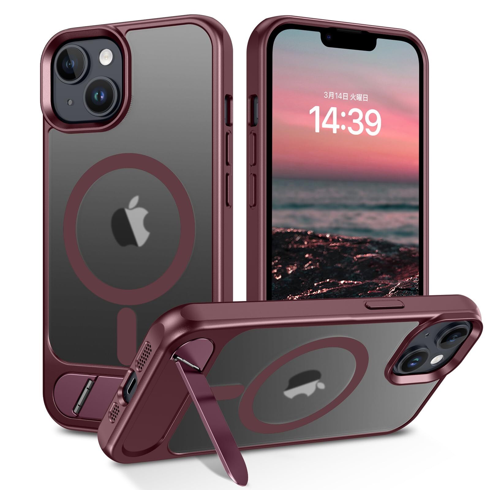 With Stand Strong MagSafe GUAGUA for iPhone 14 for iPhone 13 Case with Stan 16