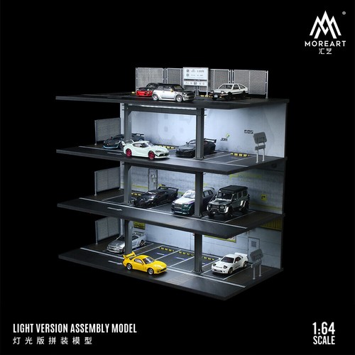 1/64 Diorama Car Garage Models LED Lighting City Parking Lot Scene Display Model - Imagen 10 de 29