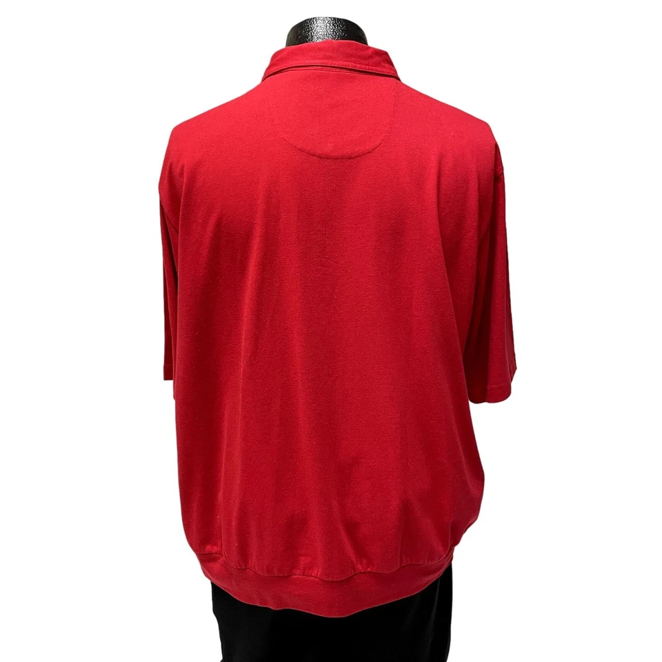 Camisa de Bolos De Colección Años 80 John Blair Hombres ROCKABILLY Rojo Bordado PANEL Malla XL Foto 3 de 4