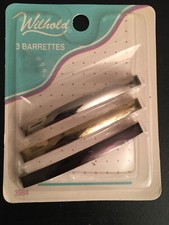 Wilhold Vintage Metalic Barrettes 3 Pack NOS