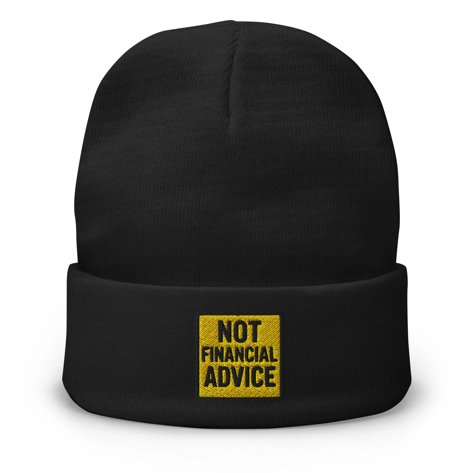 Not Financial Advice Cuff Beanie Crypto Meme Hat for Bitcoin Streetwear