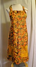 Handmade Bib Apron Sunflowers Reversible  Adjustable w/ 2-Pockets