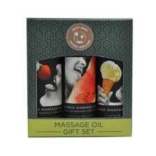 Earthly Body Edible Massage Oil Gift Set - Strawberry Watermelon Vanilla 2oz