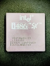 Intel A80486SX-25 SX514 LOWPOWER old date very rare vintage CPU GOLD
