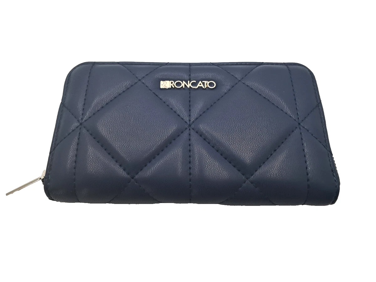DAFNE : portafoglio donna pelle laccata, colore : BLU, Made in Italy