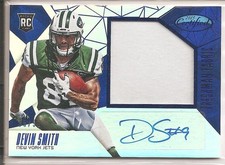 2015 Certified Freshman Fabric Blue Devin Smith RC GU Jsy Auto #d 35/99 NY Jets