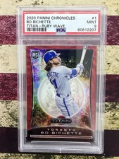2020 Panini  BO BICHETTE #1 Titan Ruby Wave SP /199 RC Blue Jays PSA 9 Rookie