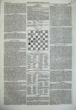 Original Old Antique Print 1868 Page Illustrated London News Chess Newspaper