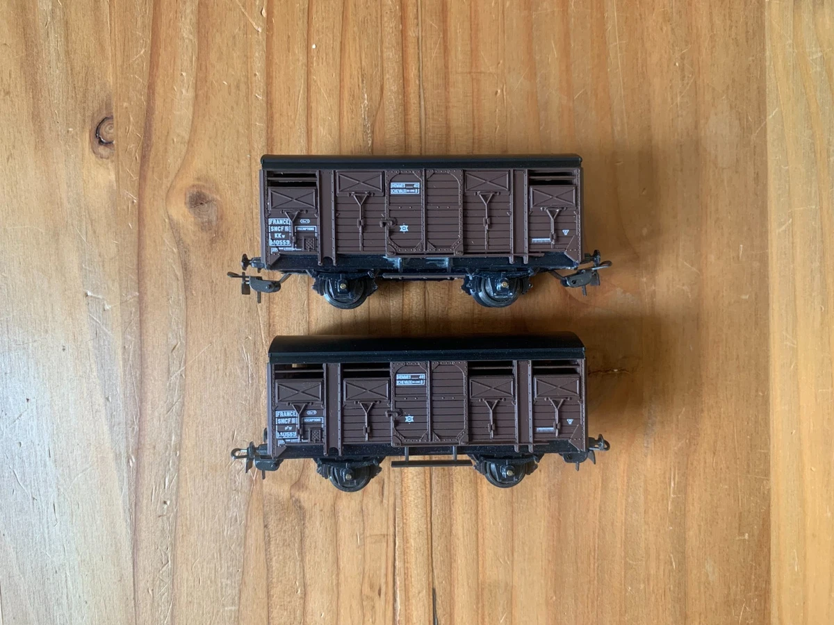 lots de 5 wagons marchandises jouef sans boîte bon état d'usage