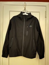 Helly Hansen Mens Medium Waterproof Hooded Black Jacket in Excellent Condition