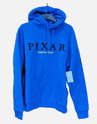 Disney Store Official PIXAR Animation Blue Hooded Sweatshirt Size Medium - Neu