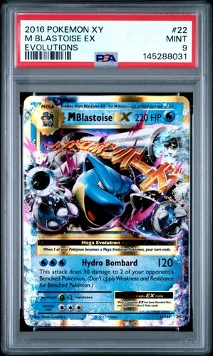2016 POKEMON XY EVOLUTIONS #22 M BLASTOISE EX PSA 9