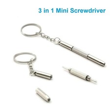 2Pcs 3 in 1 Mini Screwdriver Keyring Tool Repair Set For Watch, Glasses, Mobile