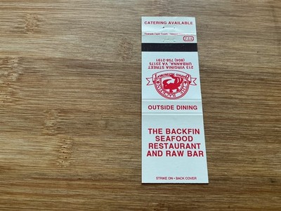 Matchbook Cover - Backfin Seafood Restaurant & Raw Bar - Urbanna, Virginia