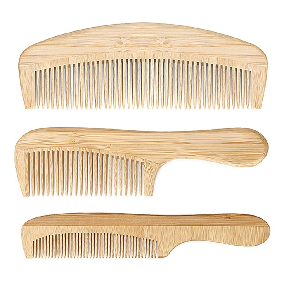 3pcs Anti-static Comb Bamboo Small Comb Portable Fine Tooth Comb Hair ...