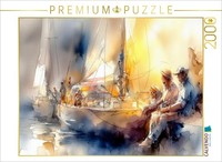 Calvendo Puzzle Chatting On The Harbor Wall | 2000 Pieces, Finished Size 35.4 ×