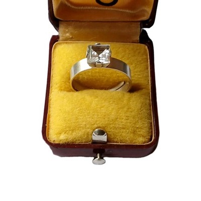 Bengt Hallberg Schweden, zierlicher  Modernist Ring 925er Silber & Bergkristall 