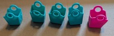 Moose Lot Of 5 Shopkins Season 3 Shopping bags, 4 Teal And 1 Pink