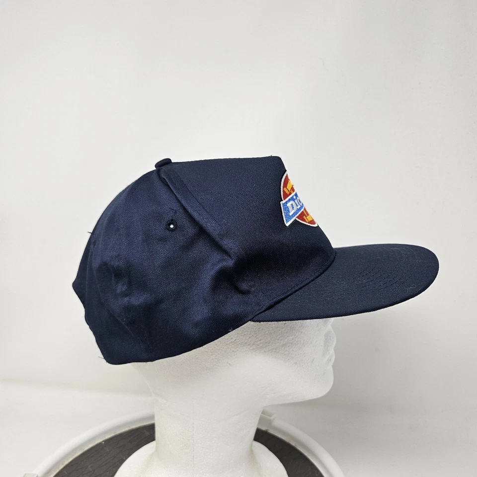 Dickies Hat Cap Snap Back Navy Blue Embroidered Patch Workwear Baseball Mens - Image 3 of 4