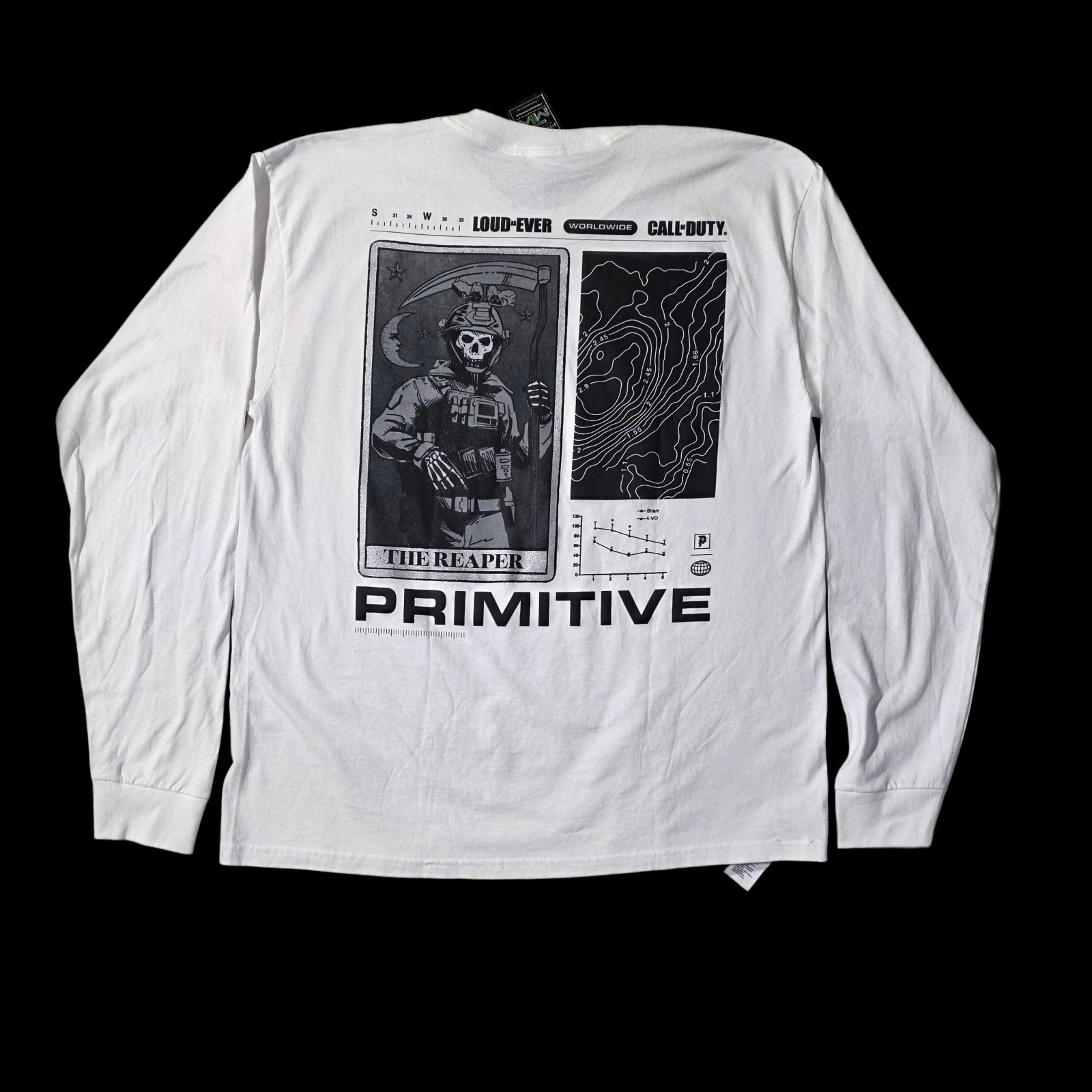 Primitive x Call of Duty Tactics Long Sleeve T-Shirt in white Size Men's XL NWT