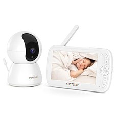 Baby Monitor with Camera and Audio 5" 1080P Baby Monitor W/ Pan-Tilt-Zoom Camera