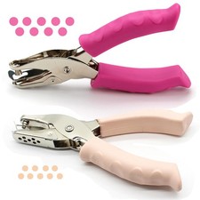 Single Hole Punch 1/4" and 1/8", 2 Pack Small Hole Puncher for Crafts, One Hole