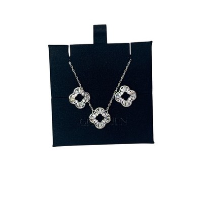 Clover Necklace & Earring Set 925 Sterling Silver  Dainty Lucky Clover