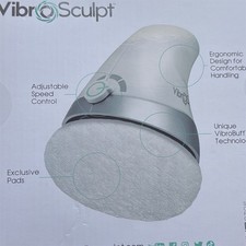 VibroSculpt Body Massager White Silver Adjustable Speed