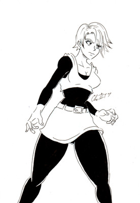 Pinup: Wars: Ann Static Pose Original Drawing [Not A Print] Signed