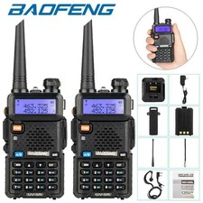 US 2x Baofeng UV-5R Dual-Band V/UHF FM Transceiver Ham Two-way Radio Scanner
