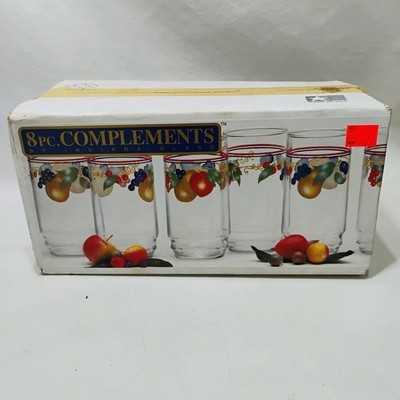 Compliments By Indiana Glass Set Of 8 Abundance Drinking Glasses 16oz Vintage