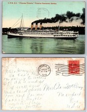 CPR SS Princess Victoria Victoria Vancouver Service Postcard