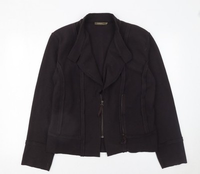 Sandwich Polyesterjacke Damen schwarz XL Freizeit durchgehender Reißverschluss