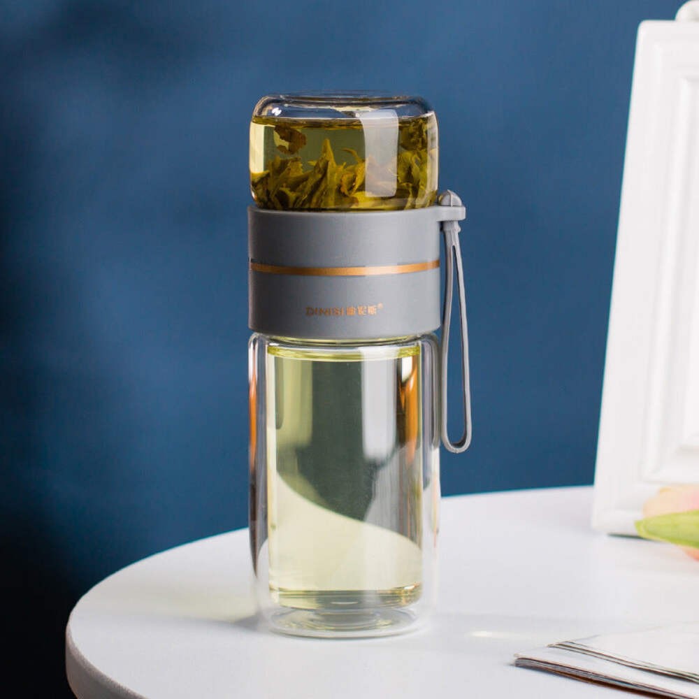 With Tea Infuser Filter Tea Separation Double Wall Glass Bot