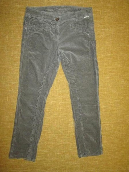Women Marc Cain Trousers Grey Velour 38 / M / 46