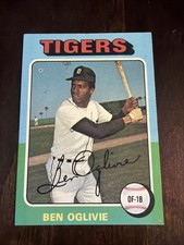 1975 TOPPS BASEBALL SET BREAK 344 BEN OGLIVIE TIGERS NM+
