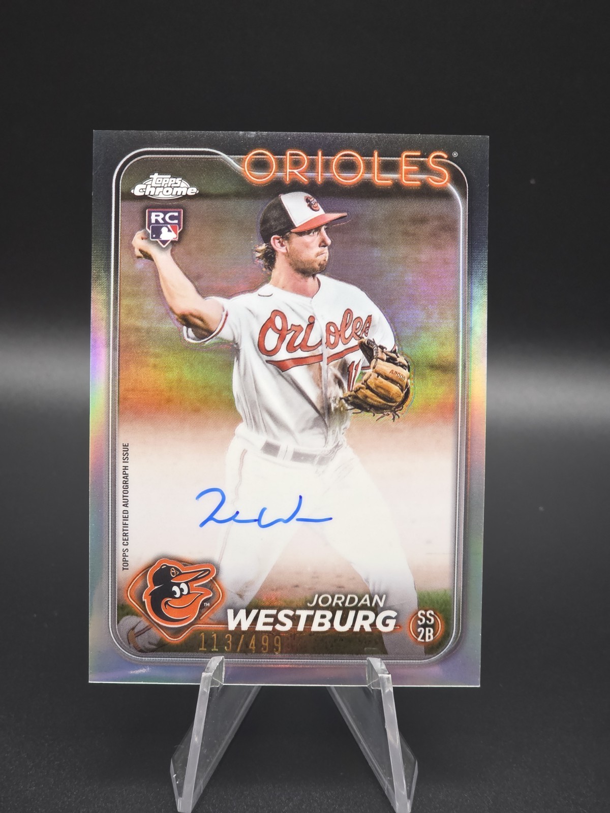 Jordan Westburg Rookie Auto /499 - 2024 Topps Chrome, Refractor #RA-JWE