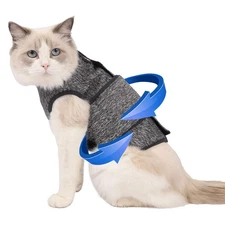 Cat Anxiety Jacket, Anti Anxiety Vest, Calming Wrap, Fireworks, Travel, S-M-L