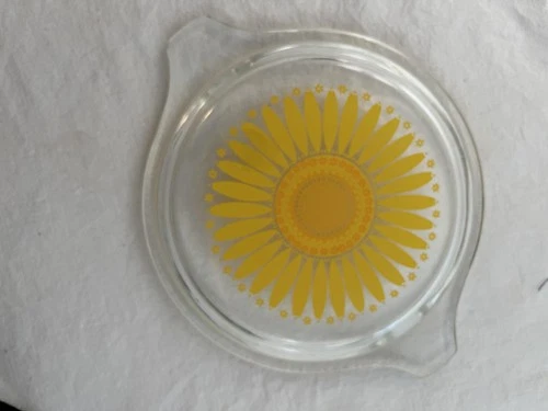 Vintage Pyrex Yellow Sunflower Round Glass Casserole Lid 470-C C-11 Replacement