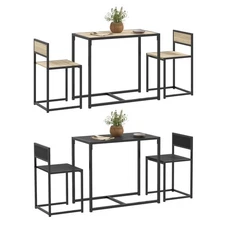 HOMCOM 3-piece Bar Table Set 2 Stools Industrial Counter Height Dining Kitchen