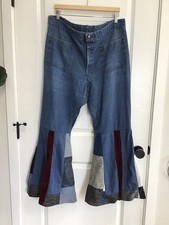 Vintage Seafarer Sailor Denim Jeans Dungarees Seago Bell Bottom RARE