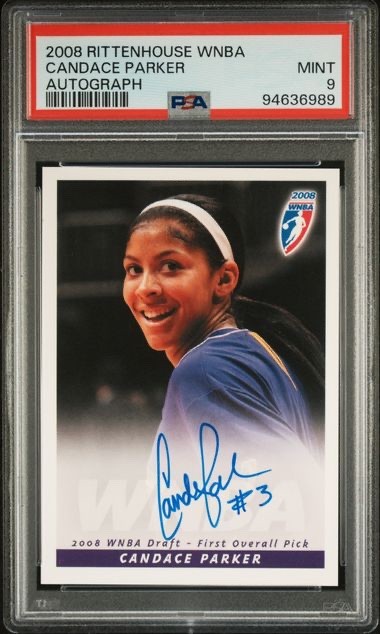 2008 Rittenhouse WNBA Candace Parker Rookie Autograph PSA 9 Los Angeles Sparks