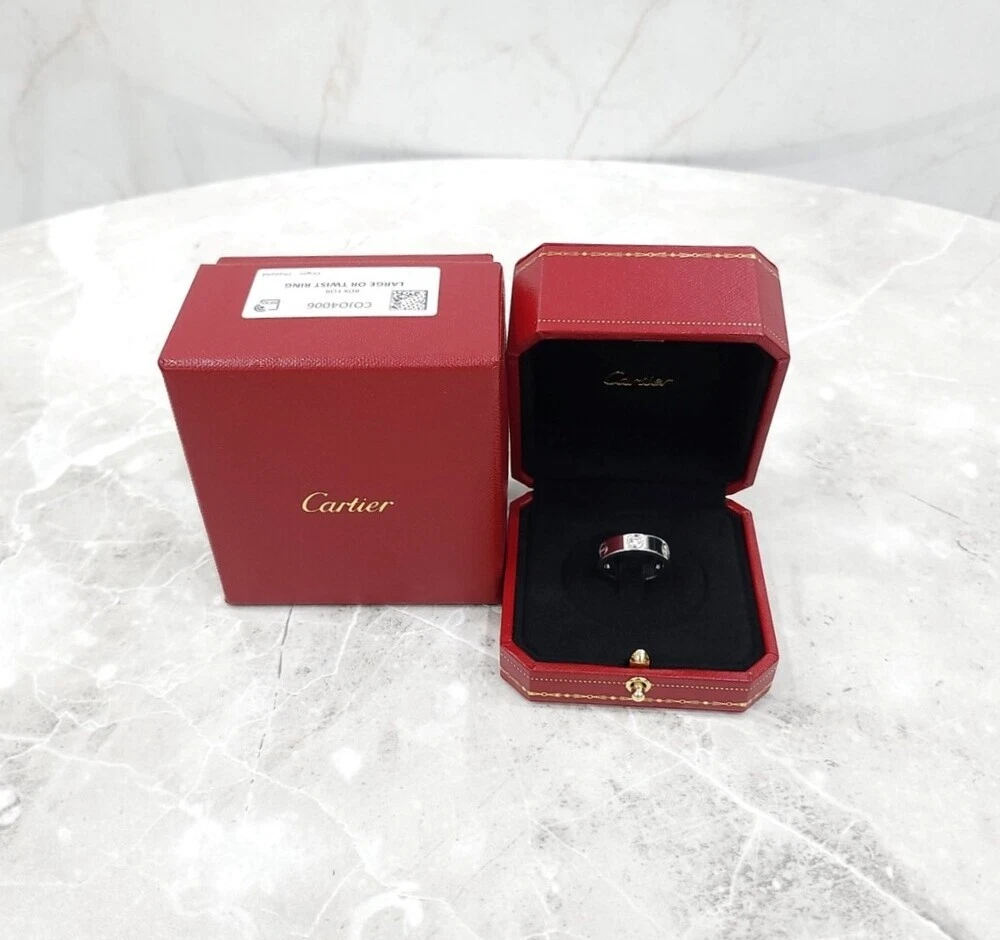 Anello Cartier oro bianco diamanti 3P fascia amore 51 B4032500 140784135