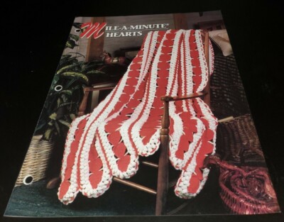 ANNIE'S CROCHET QUILT & AFGHAN CLUB 1994, MILE-A-MINUTE HEARTS PATTERN LEAFLET