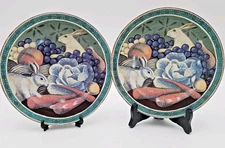 Br'er Rabbit & Vegetables Salad Decorative Plates by Block 8 1/8" Set of 2