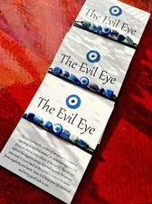 Evil Eye Bracelet Kyanite & Lapis Lazuli Wish Bracelet Protection Bracelet