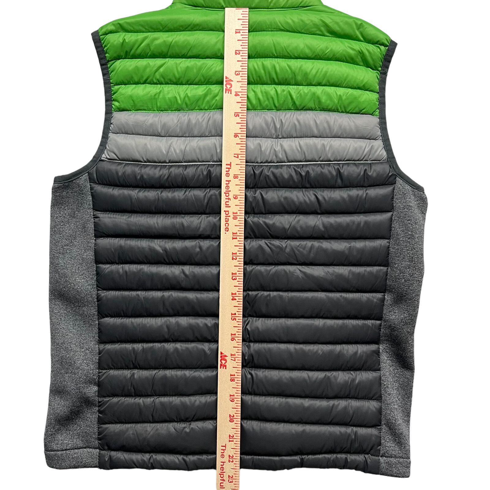 Free Country Boys Puffer Vest 80percent Down Green Gray L 14-16 43001501 image 7