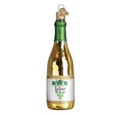 Old World Christmas White Wine Bottle Ornament w