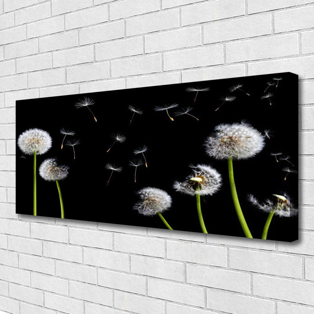 Toile florale pissenlits 125x50cm pour habiller un mur vide facilement