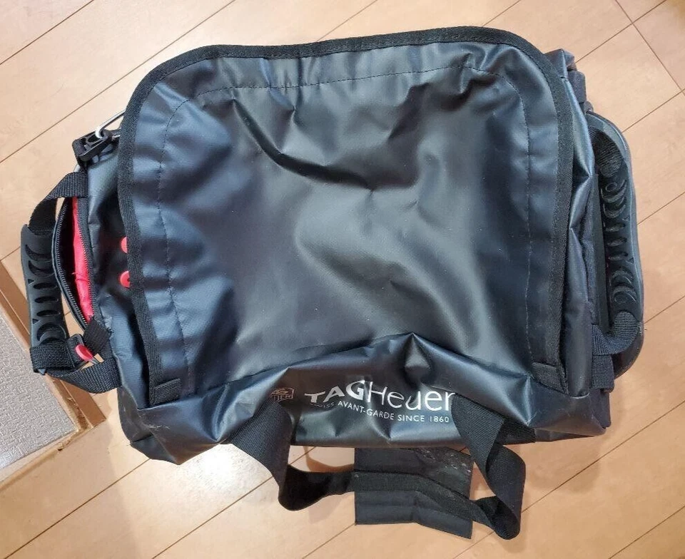 [COMO NUEVO] TAG Heuer Reloj Novedad Negro Nylon Logo Estampado Boston Bolso de Viaje Raro Foto 4 de 4